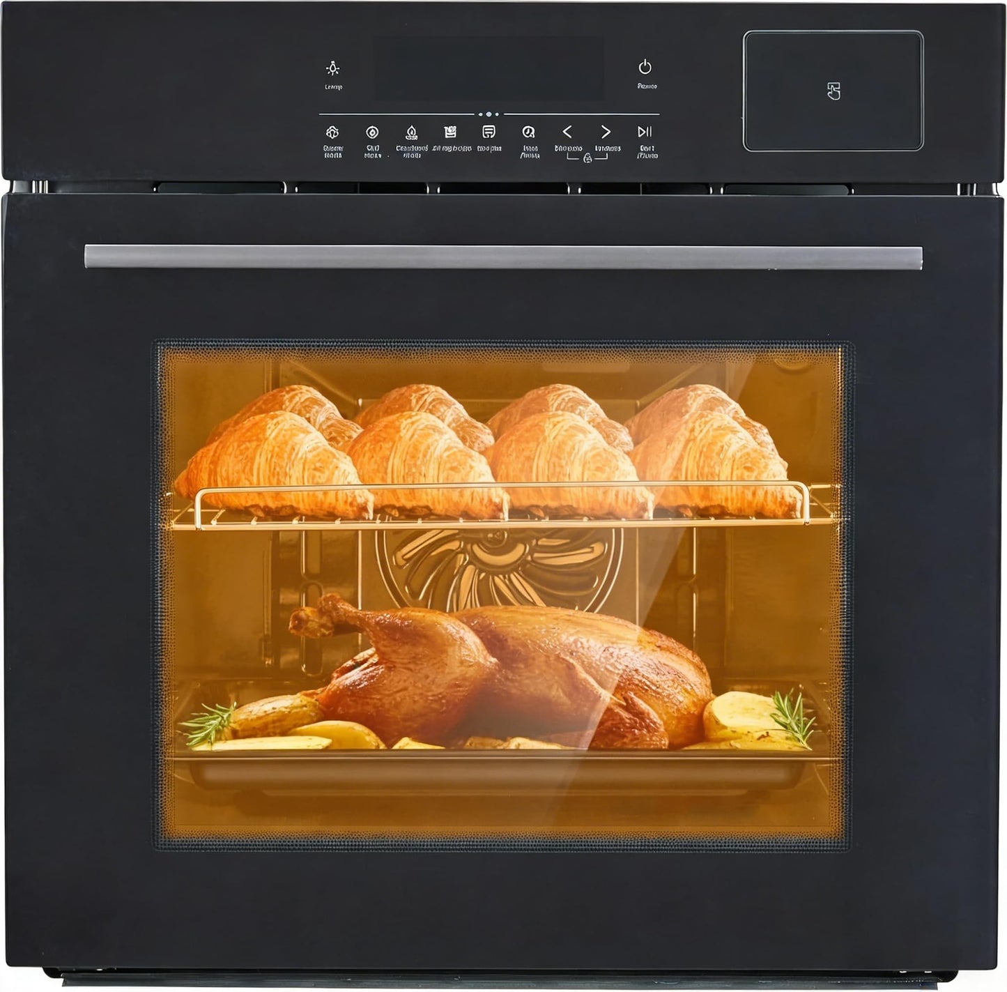GarveeLife 24" Single Wall Oven, 2.5 Cu.ft. Electric Wall Oven with 8 Cooking Functions, 3000W Convection Oven in Stainless Steel, Touch Control, Timer, Safety Lock, ETL Certified