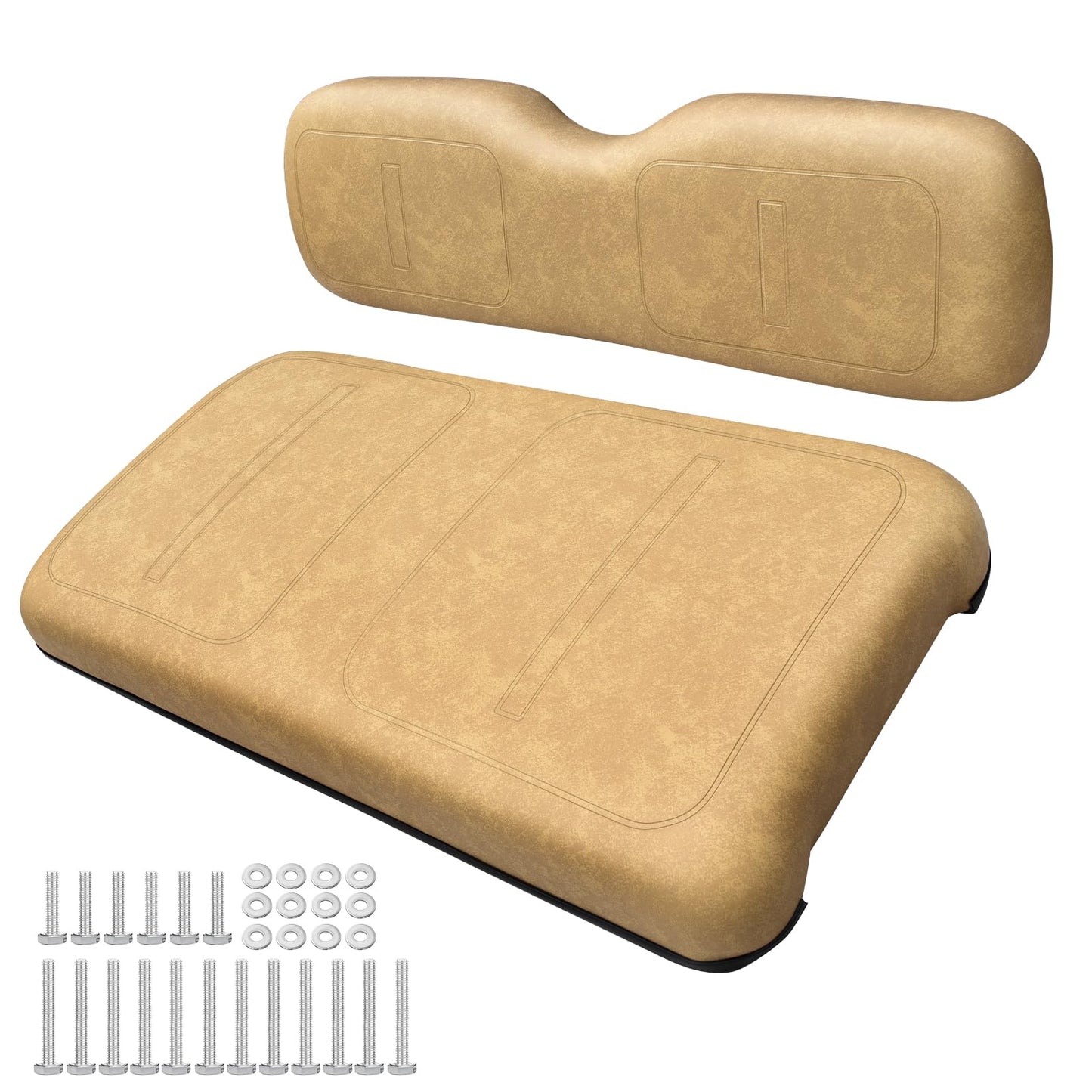 Shu-Ran Golf Cart Front Seat Replacement for EZGO TXT/Medalist 1994-2013,Golf Cart Front Seat Bottom and Back Rest Cushion Assembly Kit,Tan