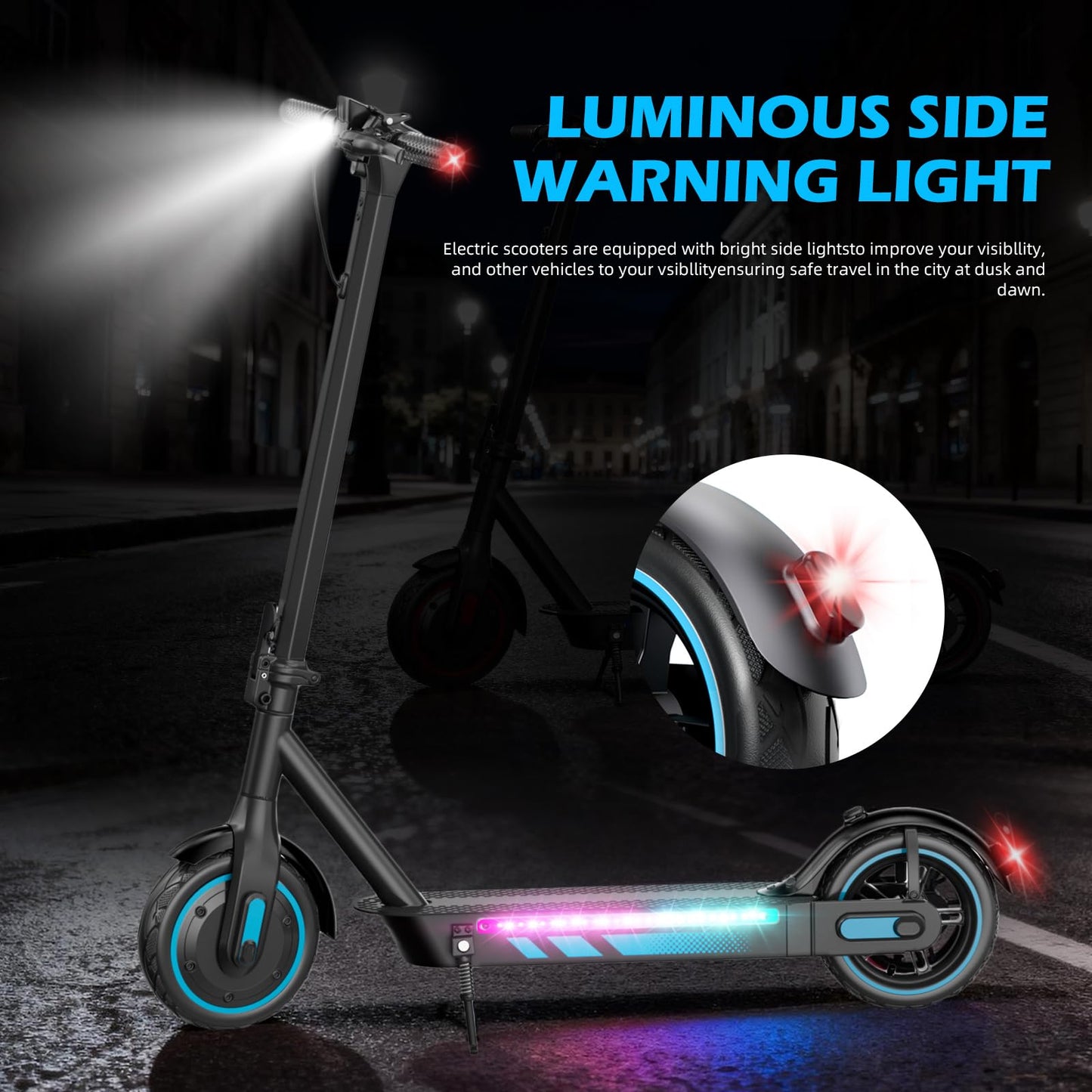 ApexSurge Electric Scooter for Adults, 10" Tires, 500W Powerful Motor and Max 31 Miles Long Range, Top Speed 25Mph, Dual Brake Stystem E Scooter, Lightweight and Foldable, APP Control, Max Load 265Lb