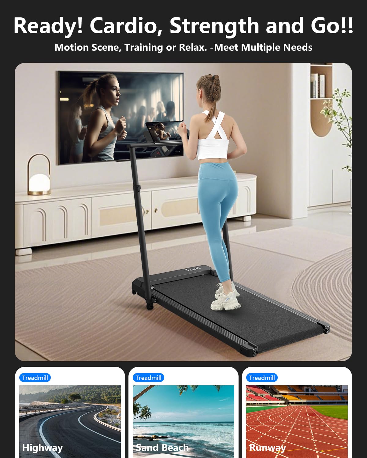 Walking Pad Treadmill with Incline,Walking Pad 300 Lb Capacity with Handle Bar, 3 in 1 Foldable Under Desk Treadmills for Home Small Office