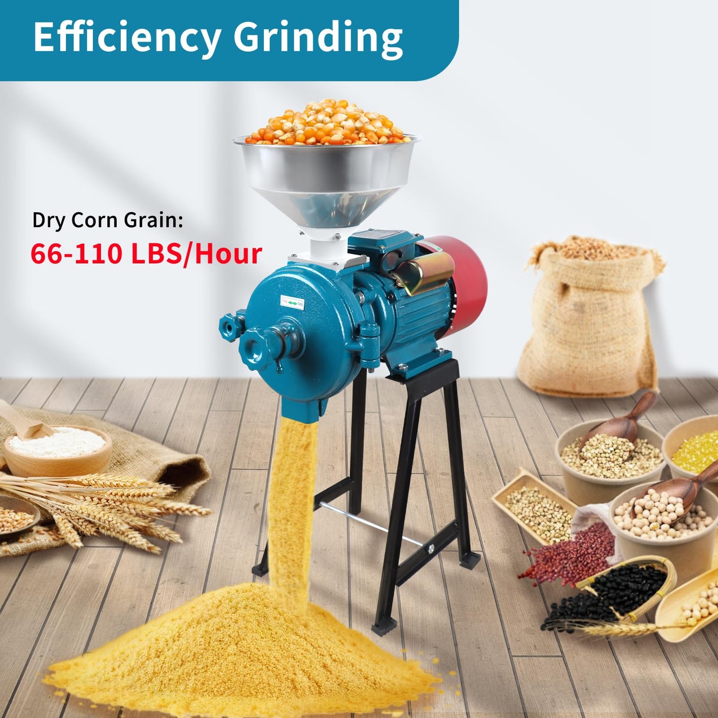 Snowtaros Electric Grain Mill Grinder 3000W 110V