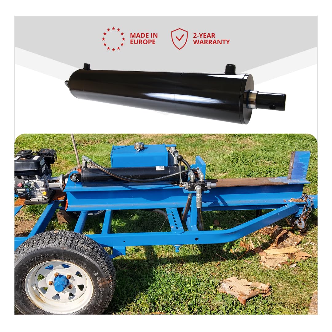Magister Hydraulics Log Splitter Cylinder 5 in Bore x 24 in Stroke x 2 in Rod - Welded Double Acting Hydraulic Cylinder for Wood Splitter - Heavy-Duty Log Splitter Ram 5x24