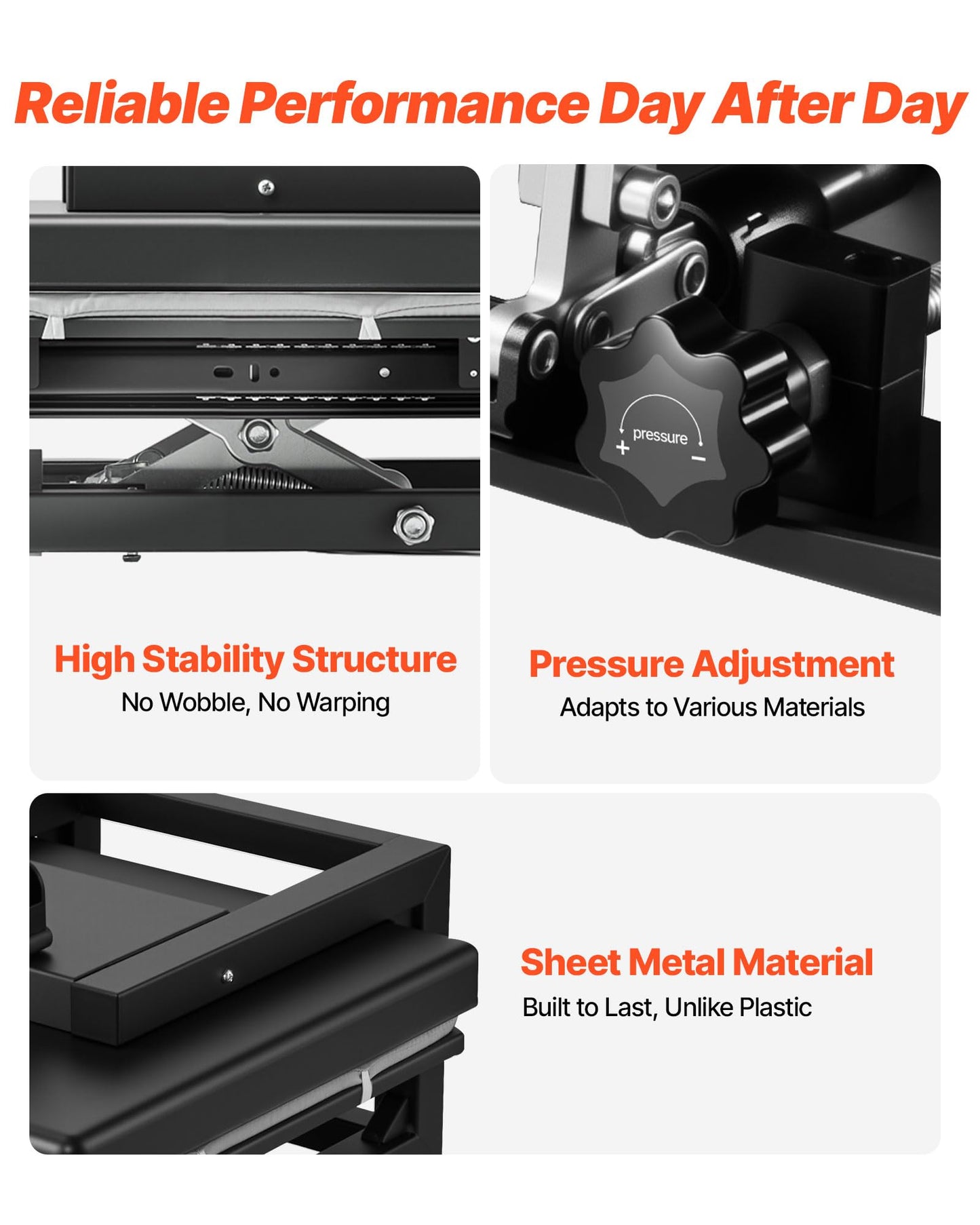 VEVOR Hybrid Heat Press, 15 x 15 inch, 5-in-1 Multifunction, Heat Up Fast and Even, All-New Patented Design, Easy to Control, Sublimation Press Machine for T-Shirts/Mugs/Tumblers/Caps/Plates, Black