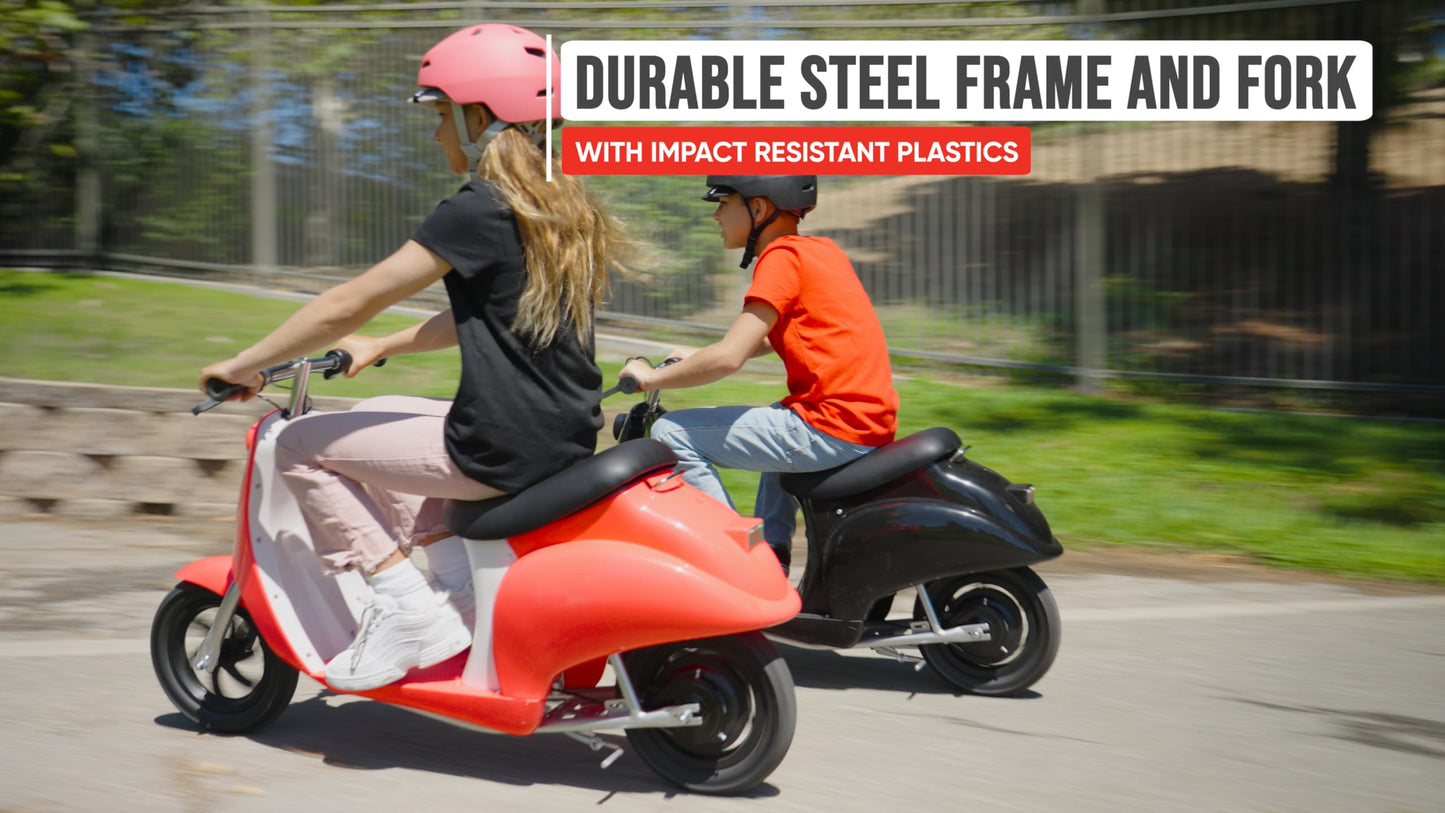 Razor Pocket Mod Classic Miniature Euro-Style Electric Scooter for Ages 8+, Vintage-Inspired Design, High/Low Speed Switch, Up to 80 Minutes Ride Time