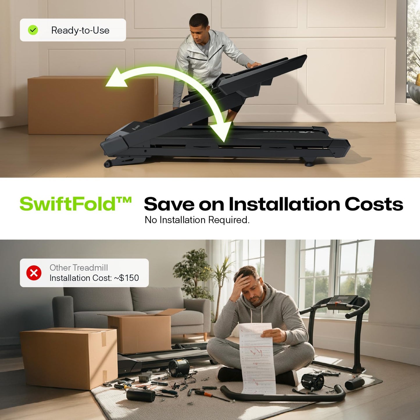 1st Smart Home Treadmill only for Marathoner, UREVO Quiet Treadmills for Home with Dual Brushless 4.0 HP Motorized, 12.5 MPH Foldable Treadmill, 12% Auto Incline, Installation Free