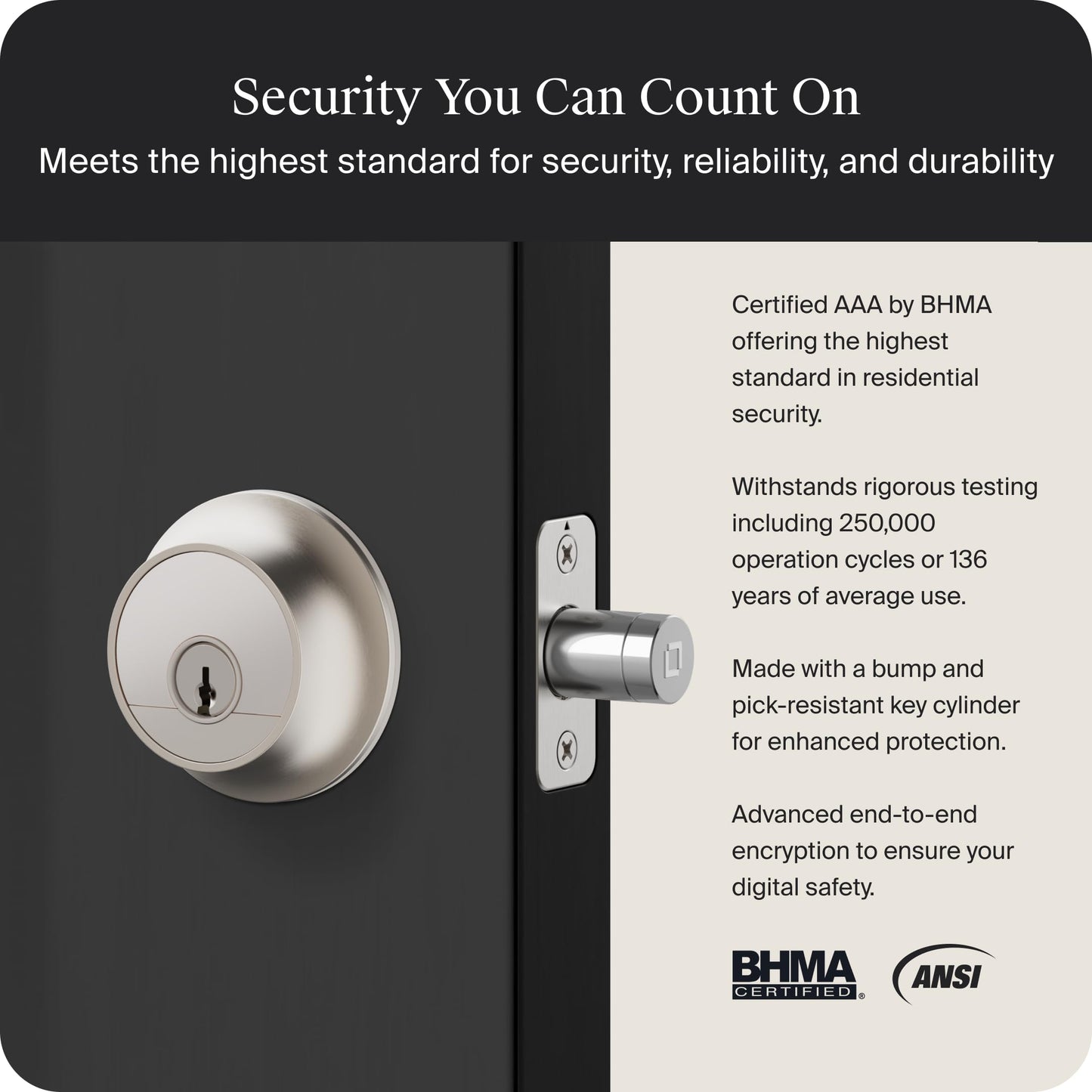 Level Lock Pro - World’s Smallest, Fastest, Innovative Smart Lock - Matter-Over-Thread Deadbolt Plus Apple Home Key - Keyless & Remote Access via Apple, Alexa, Google Home, SmartThings (Satin Nickel)