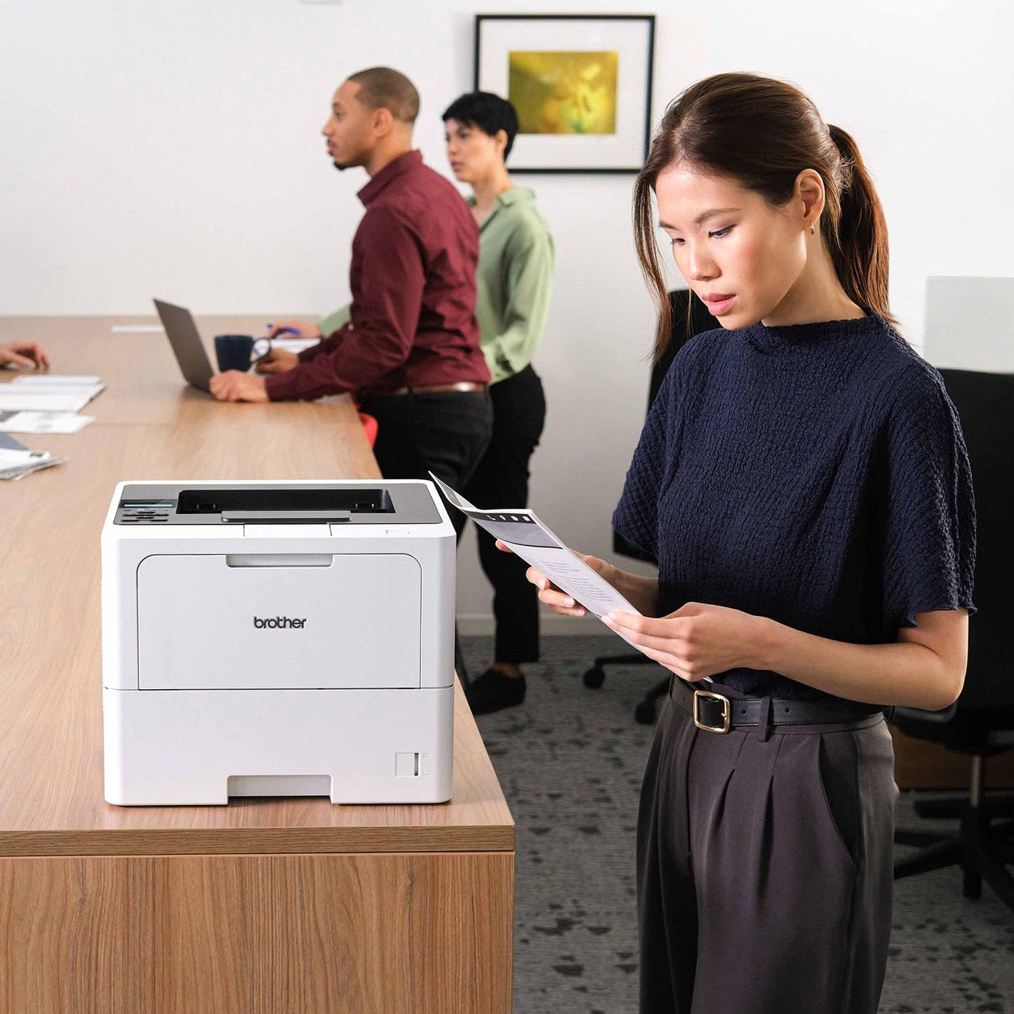 Brother HLL6210DW Business Monochrome Laser Printer with Large Paper Capacity, Wireless and Gigabit Ethernet Networking, Advanced Security Features and Mobile Printing (Renewed Premium)