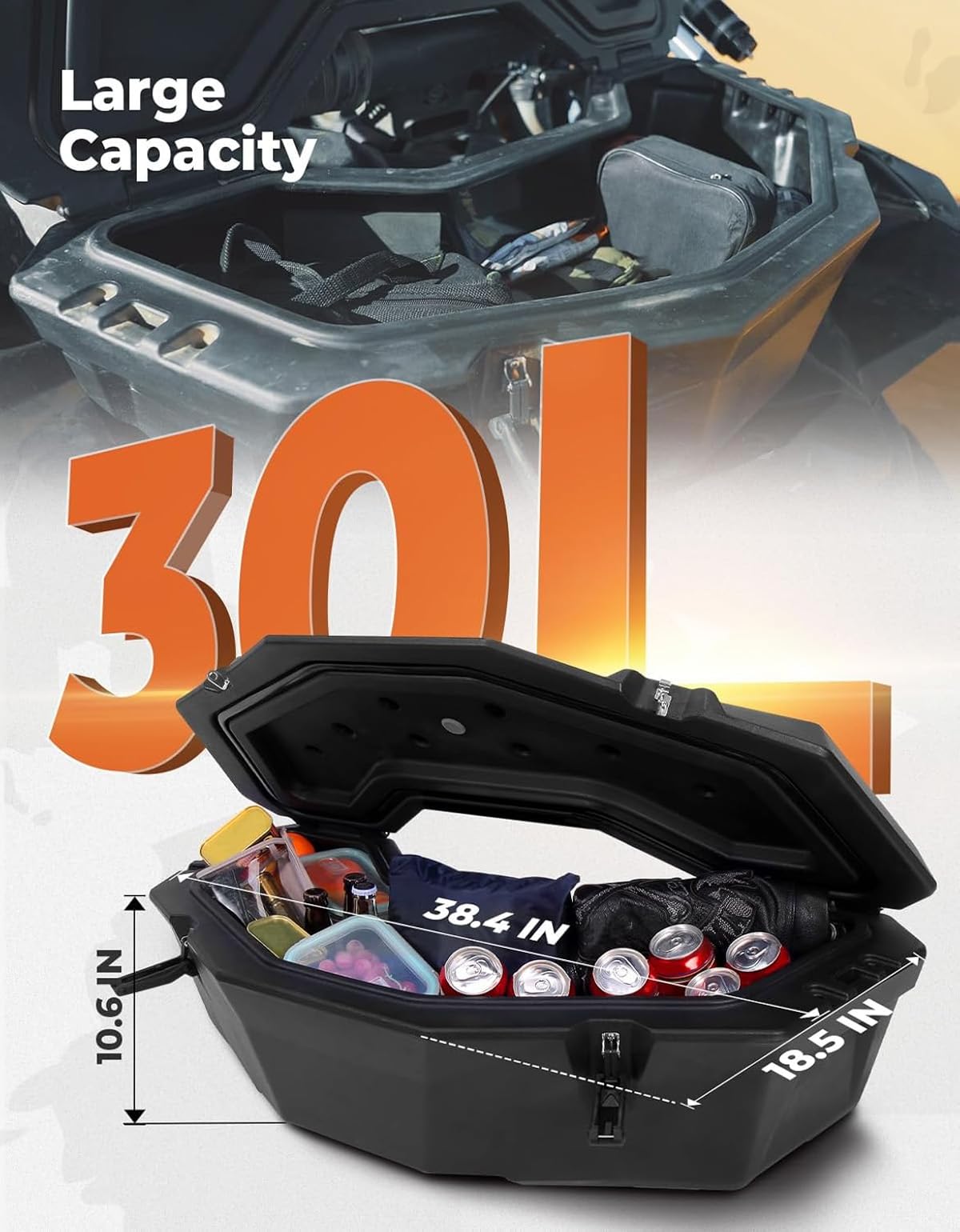KEMIMOTO X3 Cargo Box, Rear Storage Box Trunk Rack Storage Compatible with Can-Am Maverick X3 Outlander(Except 6x6) Renegade, UTV Accessories, Replace 715004778