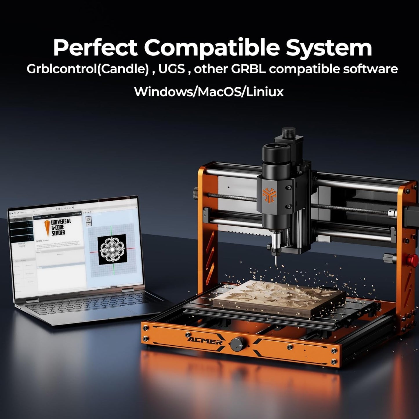 CNC Router Machine, ACMER Ascarva 3 S 500W CNC Milling Machine, Working Area 11.81” x 7.09” x 3.07” for Wood Plastic Metal Acrylic MDF Nylon Carving Cutting
