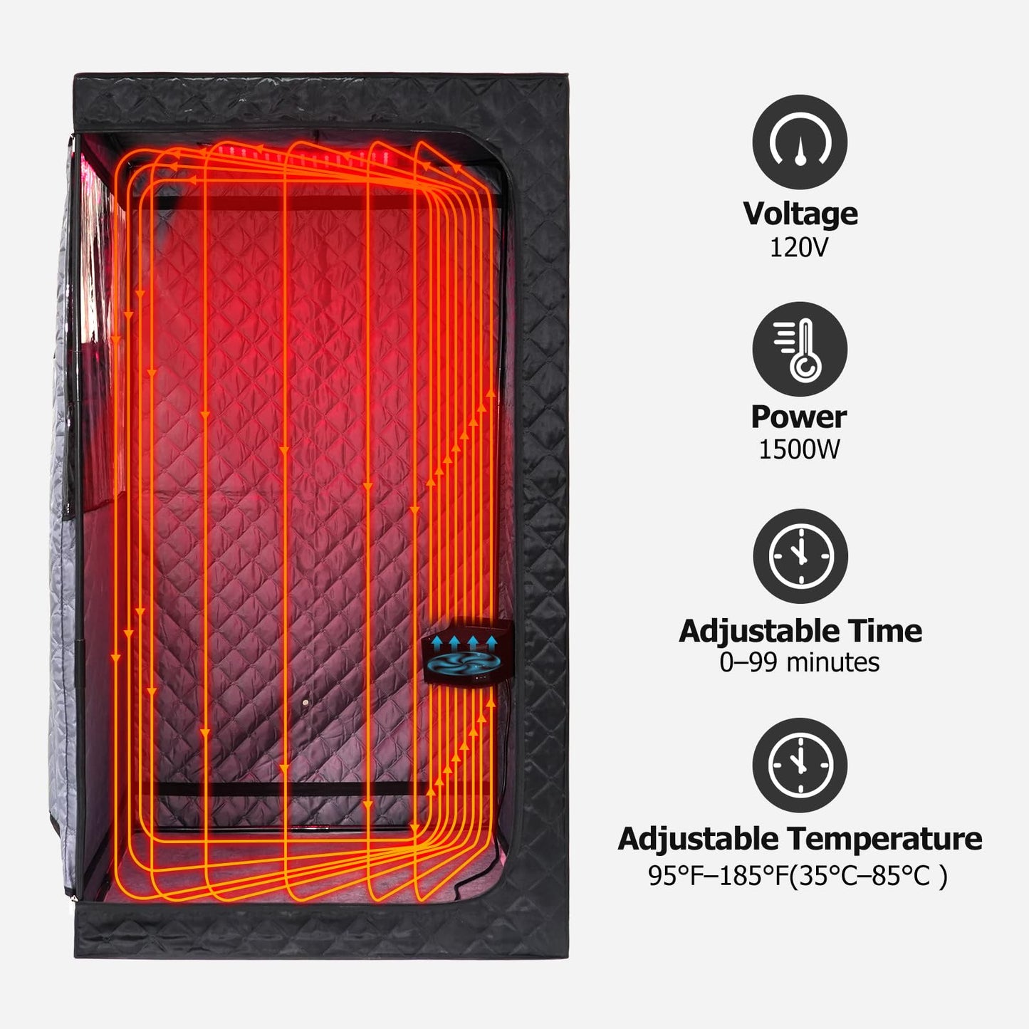 Smartamk 2 Person Portable Hot Air Sauna, with 660nm Red Light Therapy