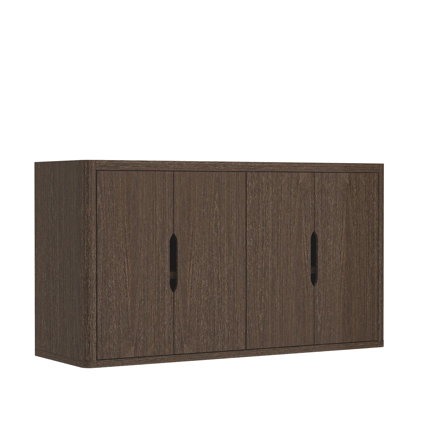 Manhattan Comfort Rivington Modern Sideboard Buffet Cabinet with Storage – 60" Media Console Table with Doors and 4 Adjustable Shelves for Dining Room, Living Room, or Entryway, Walnut