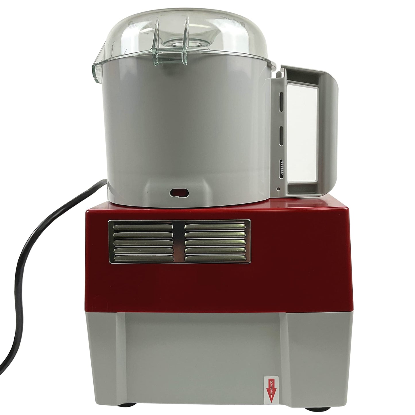 Robot Coupe R2B, Food Processor Cutter and Mixer, 3-Quart Polycarbonate Bowl, 1 HP, 120v, Gray/Red/Clear, Vertical Cutting, Pulse Control, Smooth "S" Blade, Commercial Kitchen Use