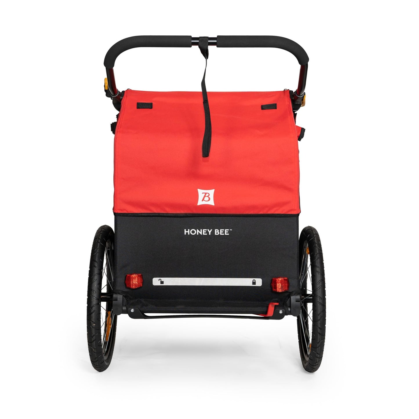 Burley Honey Bee | Lightweight 2-Seat Bike Trailer & Stroller with Adjustable Handlebar & Compact Fold
