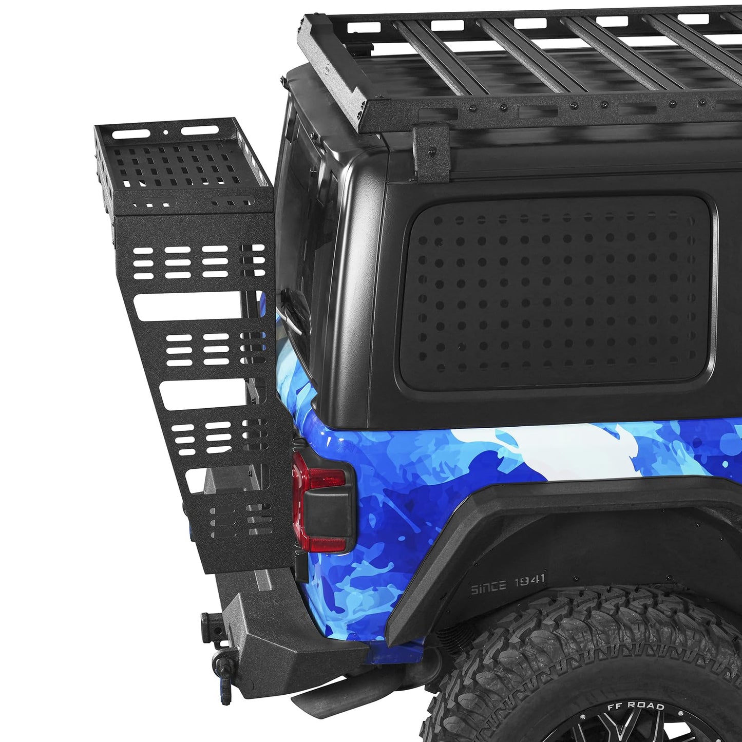 Hooke Road JL Tailgate Spare Tire Cargo Basket Rack for 2018-2026 Jeep Wrangler JL 2/4 Doors, Rear Cargo Storage Tray for Overlanding Gear