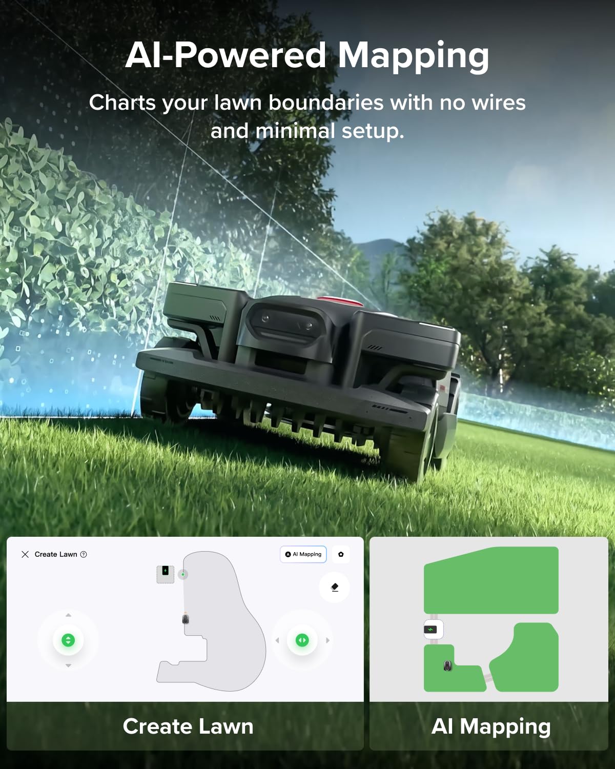 roborock RockMow X115H Robot Lawn Mower, Wire-Free 4WD Robot Lawn Mower with Full-Band RTK + Quad-Vision Navigation, Auto Mapping, Multi-Sensor AI Obstacle Avoidance, 80% Slope, Covers Up to 0.37 Acre