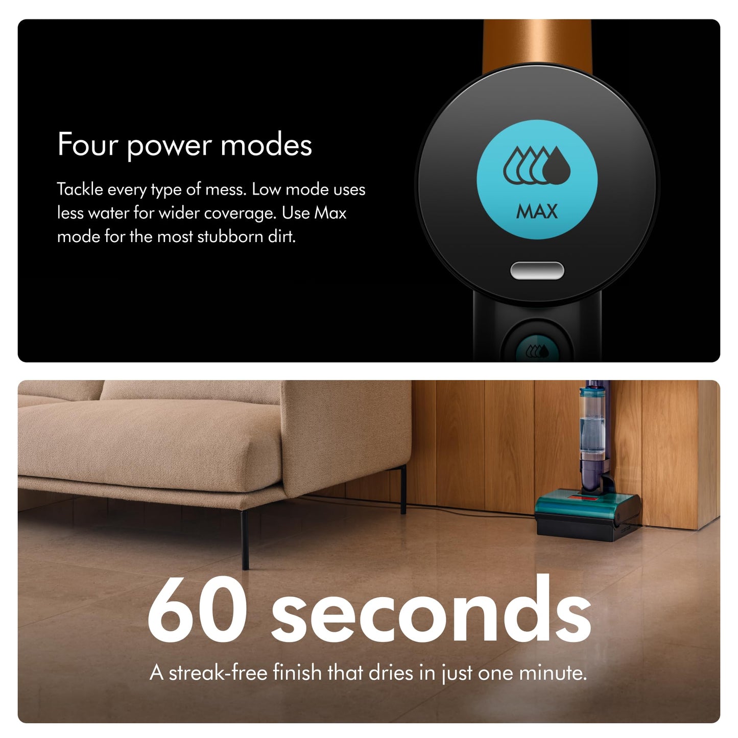 Dyson Clean+Wash Hygiene Wet and Dry Cleaner for Hard Floors - Cordless, 70 Minutes Run time, lays Flat, Anti-Tangle, self-Cleaning Roller, Drying Dock