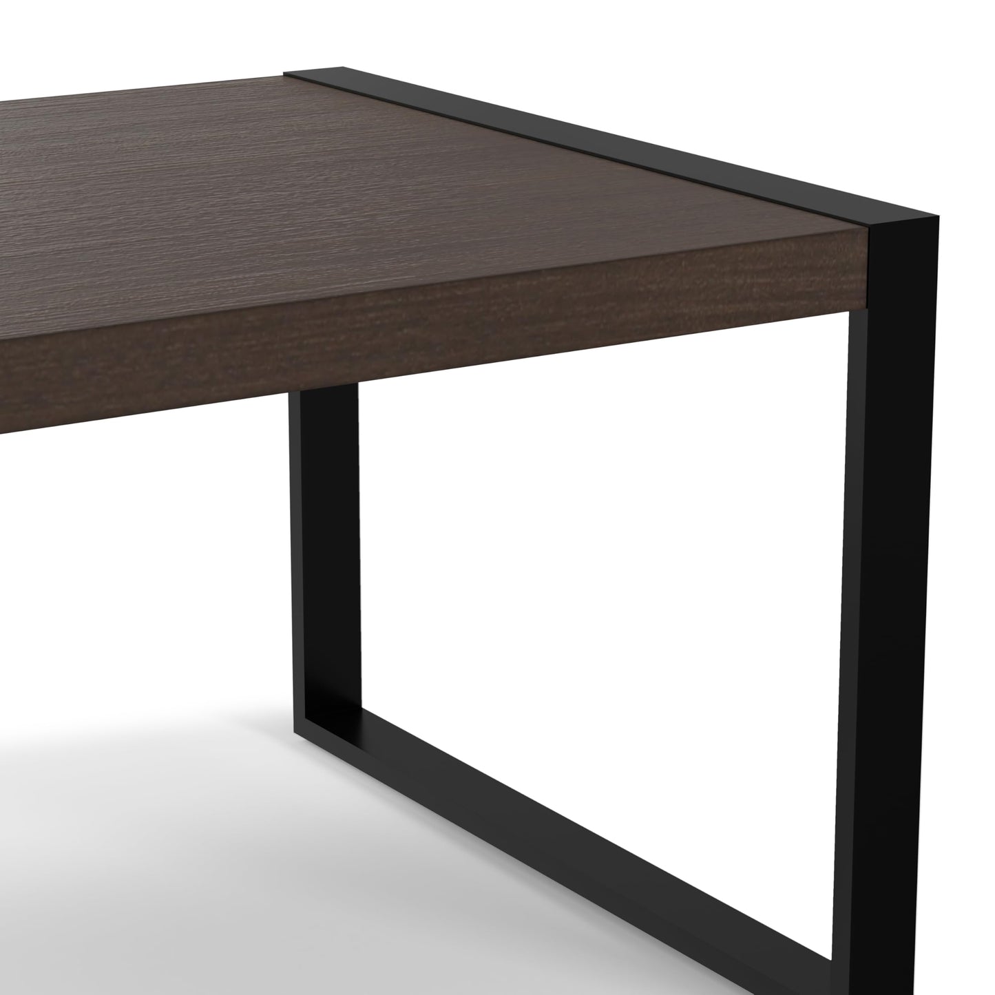 SIMPLIHOME McKenzie Dining Table - 66 inch Wide Solid Mango Wood Rectangular Table in Smoky Grey, Modern Industrial Style for Dining Room or Kitchen with Black Powder-Coated Iron Legs, Seats 4