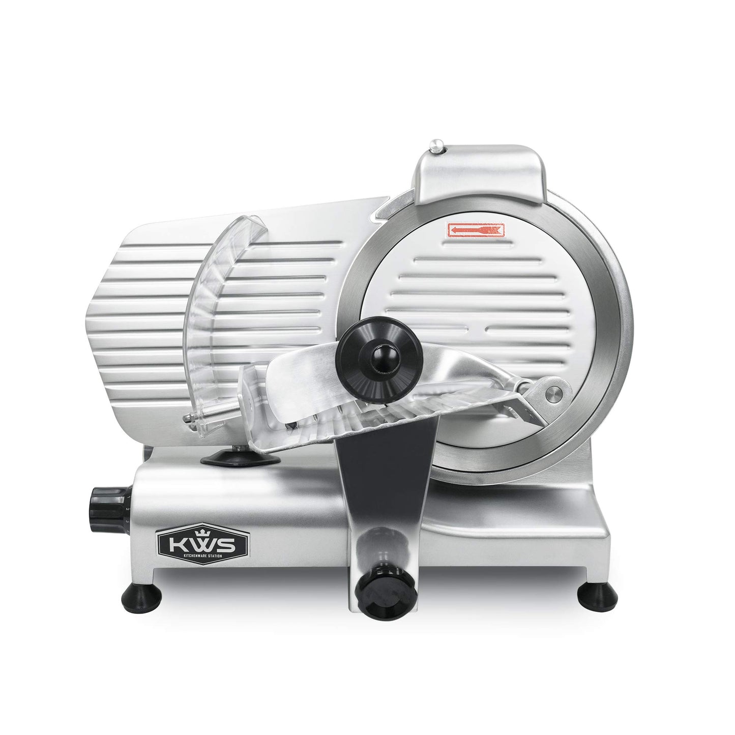 KWS 10NS Commercial 10" Electric Meat Slicer, 320W High-Torque Motor, Stainless Steel Blade, Deli-Style Thin Slicing, Built-In Sharpener, Heavy-Duty Aluminum Body for Meat, Cheese & Semi-Frozen Foods