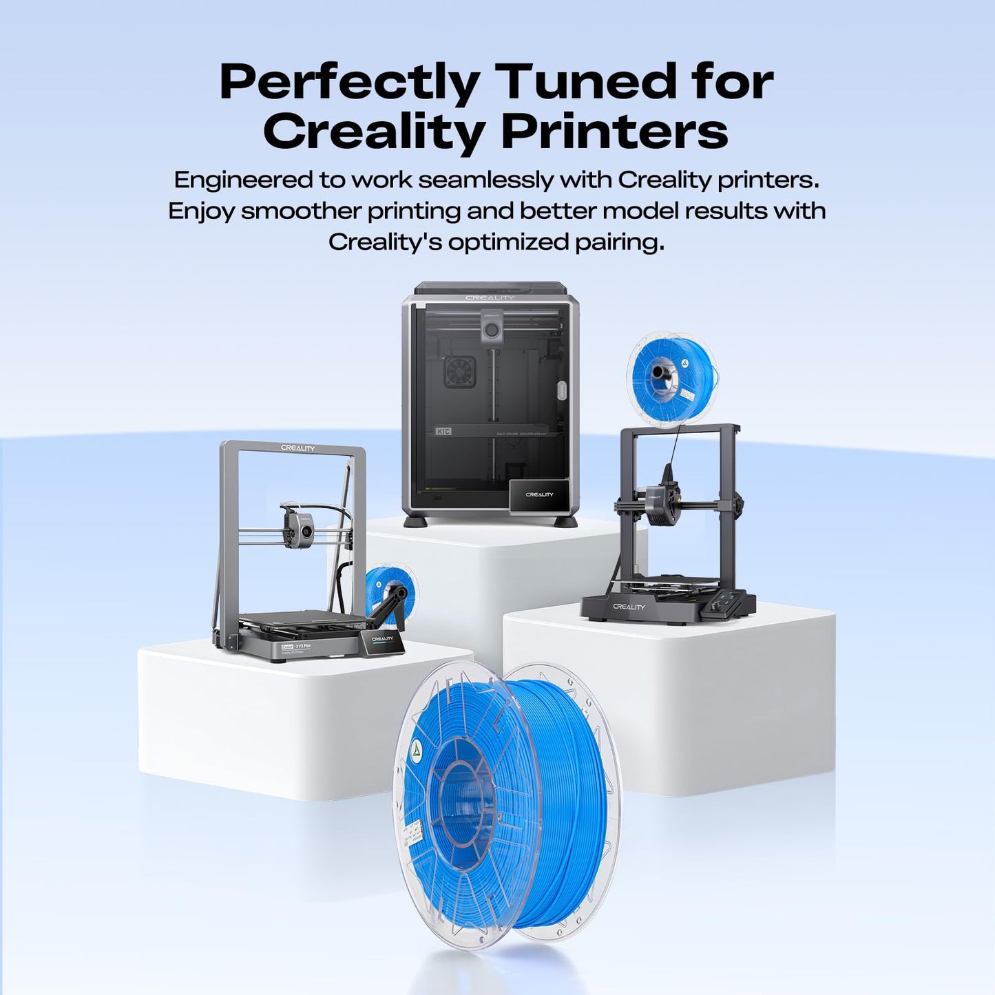 Creality Hyper PLA Filament Bundle 12KG, RFID 3D Printer Filament PLA 1.75mm for High Speed 30-600mm/s, Support CFS, Fits for Most 3D Printers (Black&White&Grey)