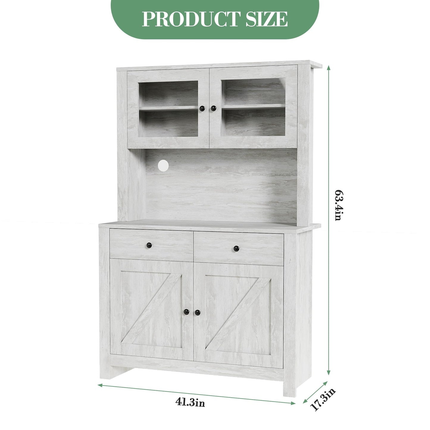 IDEALHOUSE Modern Kitchen Pantry Cabinet, Microwave Storage Stand, Engineered Wood Food Organizer Cabinet with Multi Compartments, for Home Kitchen Dining Area, Gray