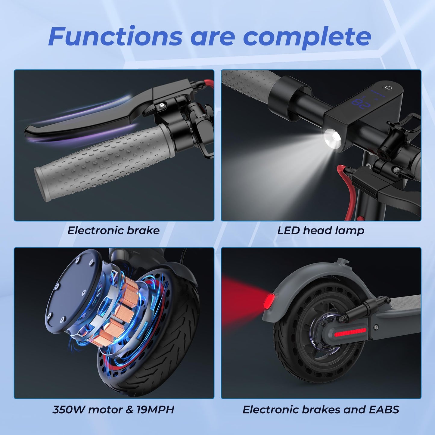 Scooter for Adults- 10" Solid Tires/500W Motor, 22 MPH Digital Display, Up to 24 Miles Long-Range Commuting Folding E-Scooter with Dual Braking System, App Control