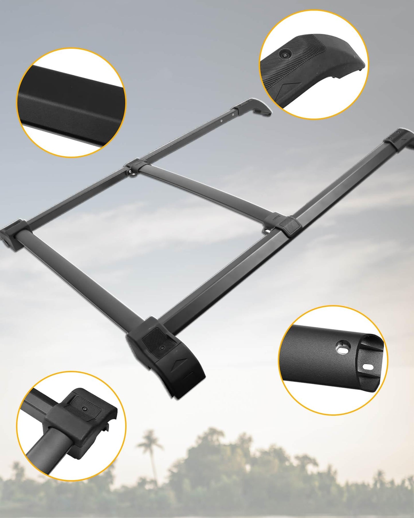 Broaddict Roof Rack Cross Bar Fit for 2021-2025 2026 Ford Bronco 2 Door/4 Door Rooftop Cargo Accessories Luggage Rack (NOT for Bronco Sport) (Standard Rack (2/4-Door))