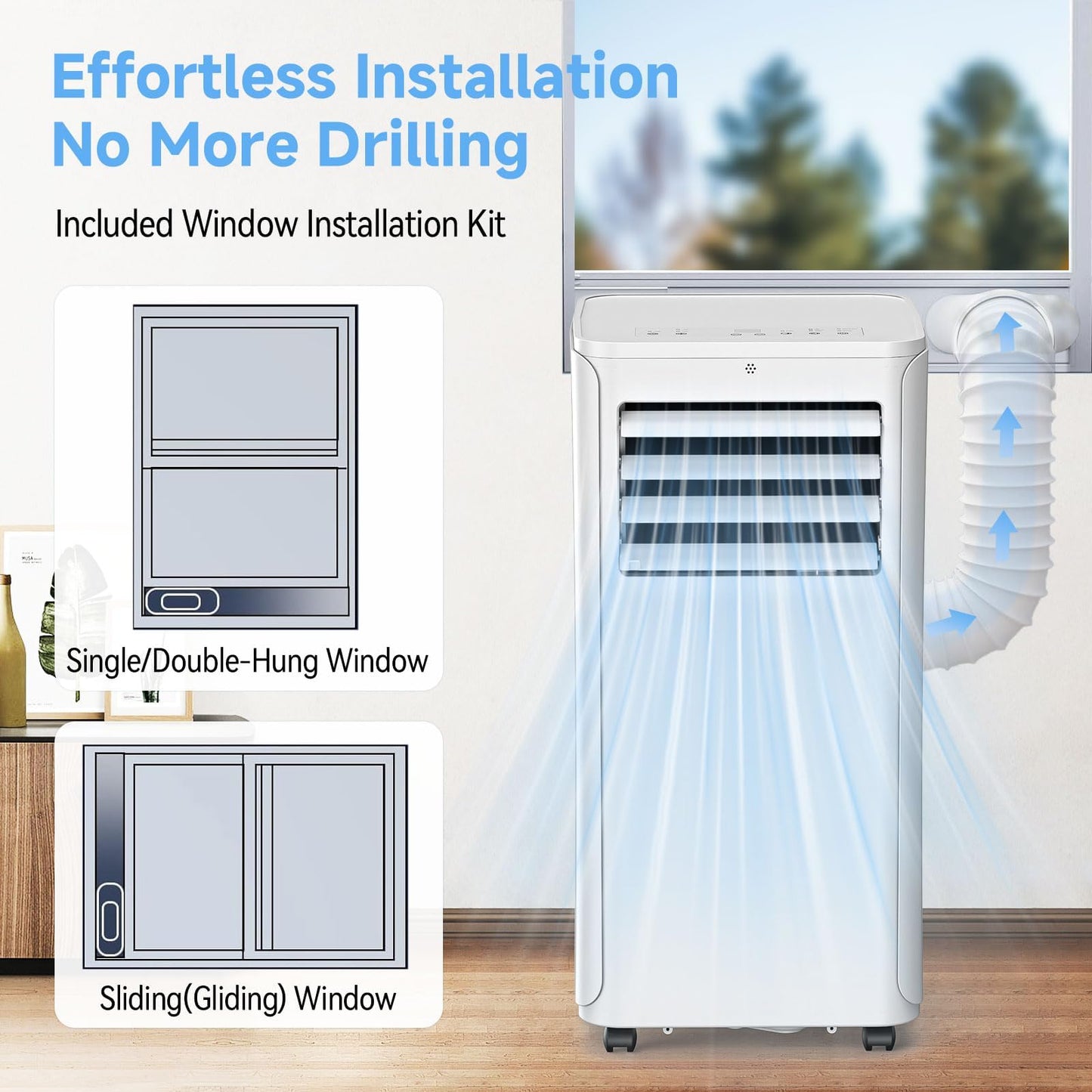 Portable Air Conditioner - 12,000 BTU 3-in-1 Cooling Unit with Dehumidifier, Fan & AC Modes - Ac Units Cools Up to 550 Sq.Ft - 24-Hour Timer, Remote Control & Window Kit Included