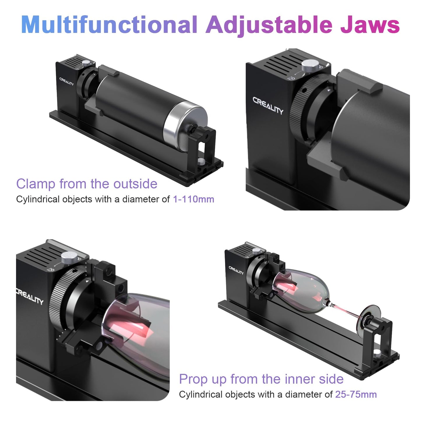 Creality Laser Rotary Roller Pro, Y-axis Rotary Chuck for Creality Series Laser Engraver, Suitable for Engraving Cylindrical Objects, Rotary Kit Includes M6 Raiser for Falcon A1, Professional Goggles