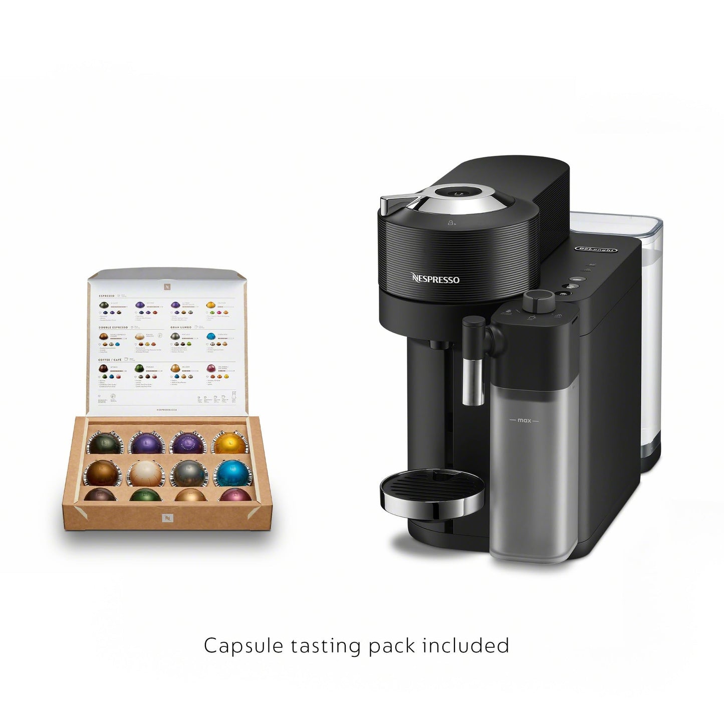 Nespresso Vertuo Lattissima Coffee and Espresso Maker by De'Longhi, Matte Black & Glossy