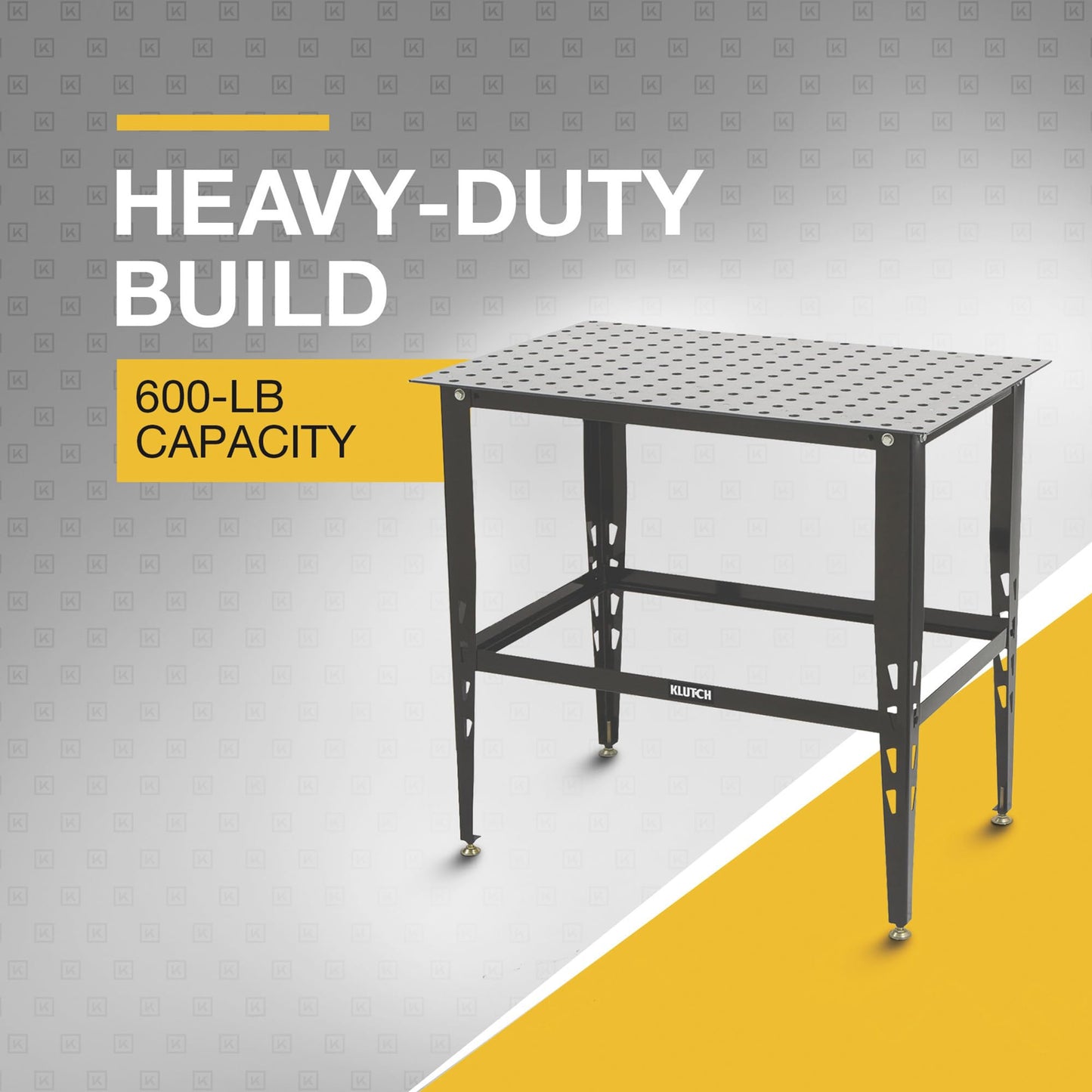 Klutch Steel Welding Table with 24-Piece Fit-Up Tool Kit, 600 Lb Capacity, 36 in. L x 24 in. W x 33-1/4 in. H, 16mm Fixture Holes, Stand Alone or Benchtop Welding Fabrication Table