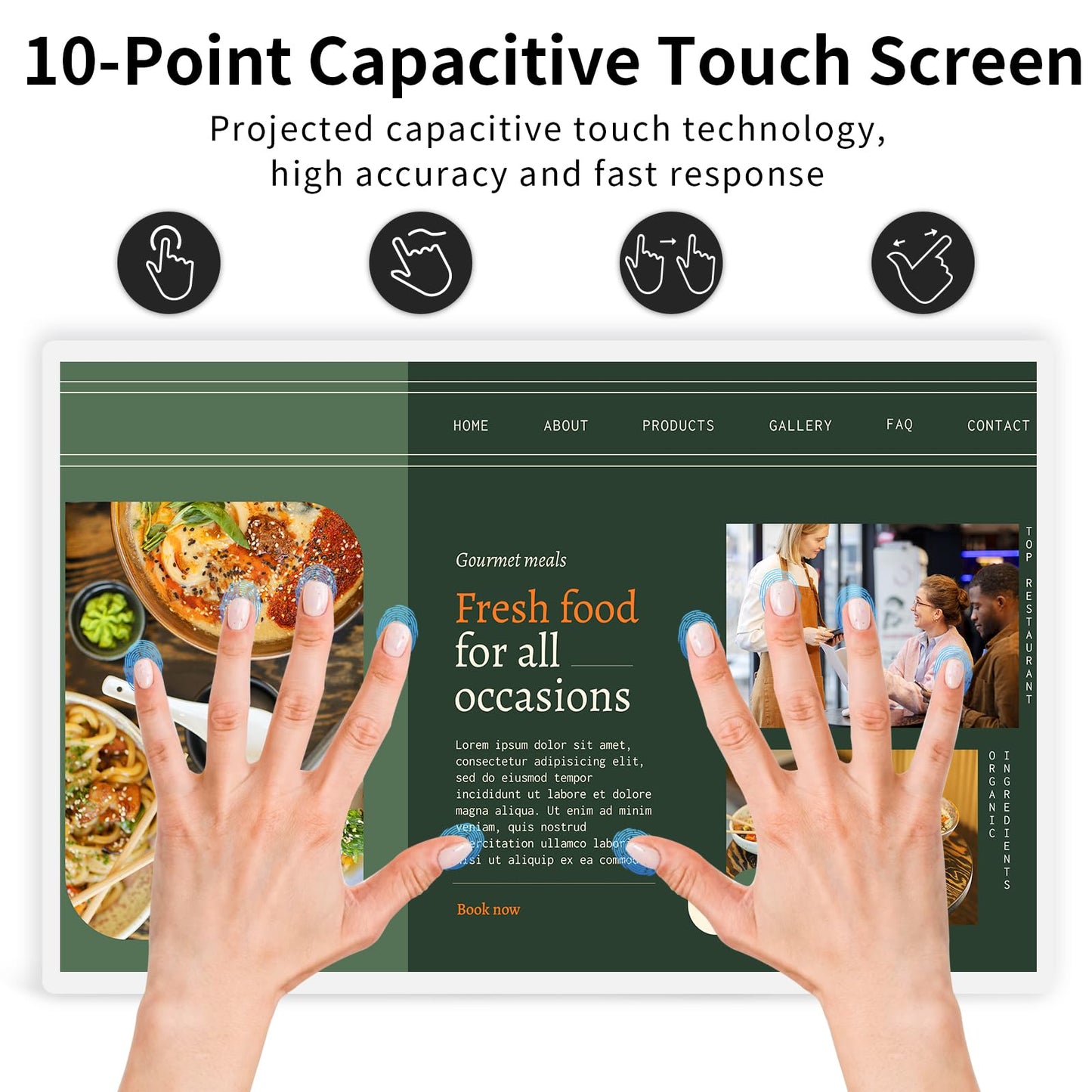 AYSTekMann 15.6" Digital Signage Display 10000 mAh Capacitive Touch Screen Advertising Display with Wireless Screen Mirroring, All in One LCD Screen HDMI-in with Android 11(2+32GB)