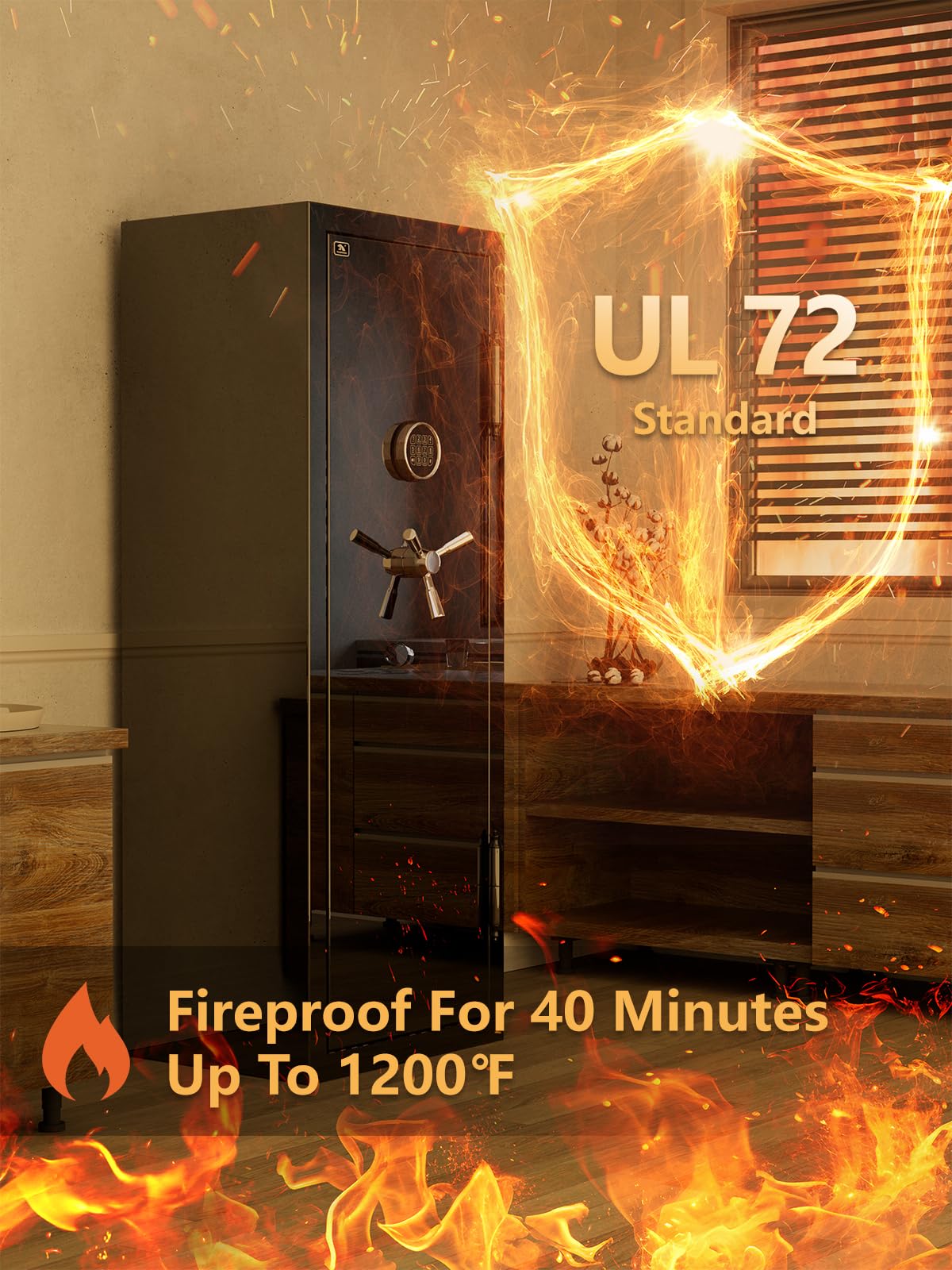 TIGERKING Large Fireproof Safe with Digital Lock, 13.12 cu.ft Heavy Duty Large Safe for Home Business Office
