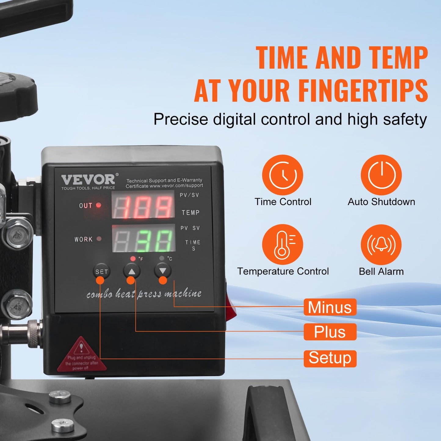 VEVOR Heat Press Machine 8 in 1 Combo Heat Press 15x15 Inch Heat Transfer Machine 360-Degree Swing Away Digital Tshirt Press Multifunction Heat Transfer Sublimation for T Shirts Mugs Hats Plates Caps