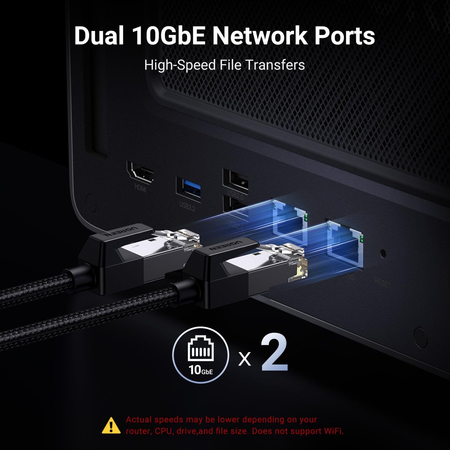 UGREEN NAS DXP8800 Plus 8-Bay Desktop NASync, Intel i5 1235u 10-Core CPU, 8GB DDR5 RAM, Bulit-in 128G SSD for System, 2*10GbE, 2*M.2 NVMe Slots, 8K HDMI, 2X TBT4, Network Attached Storage (Diskless)