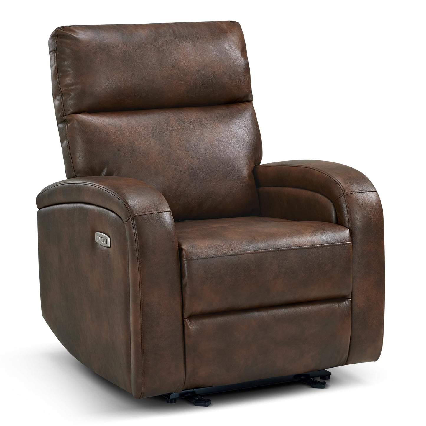 MCombo Zero Wall Recliner Chair, Power Wall Hugger Recliner with USB & Type-C Dual Charge Ports for Small Space, Living Room, RV PR644 (Dark Brown)