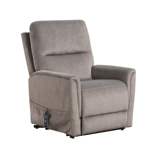 Furniture of America Nightfall Fabric Power Lift Recliner Chair with Steel Seat Box, Heating and Massage System, Wired Controller with USB-A Port for Living Room, Bedroom, Gray