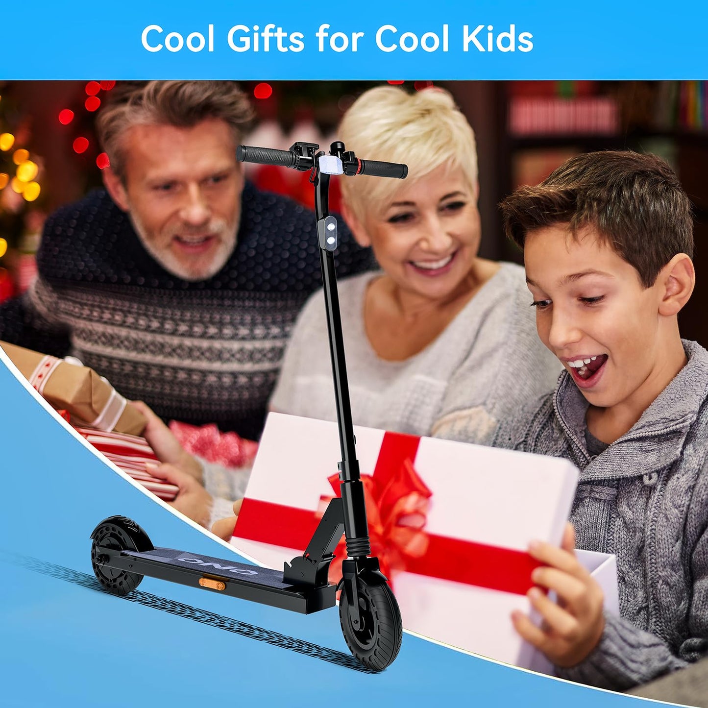 Electric Scooter for Big Kids/Teens - 250W Motor, 15.5 mph Top Speed, Rear Foot Brake, Folding E-Scooter for Riders up to 220 lbs, UL-2272 Certified, Black