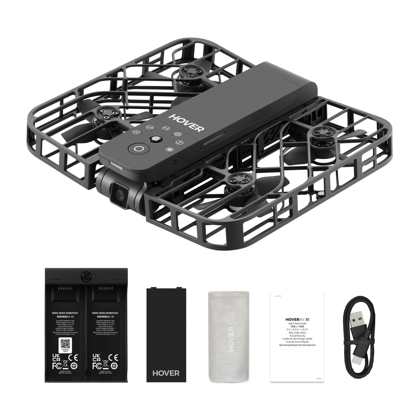 HOVERAir X1 Drone with Camera, Follow-me Drone with Self-Flying Mode, Foldable Mini Drone with HDR Video Capture, Palm Takeoff, Intelligent Flight Paths, Hands-Free Control Black (Combo)