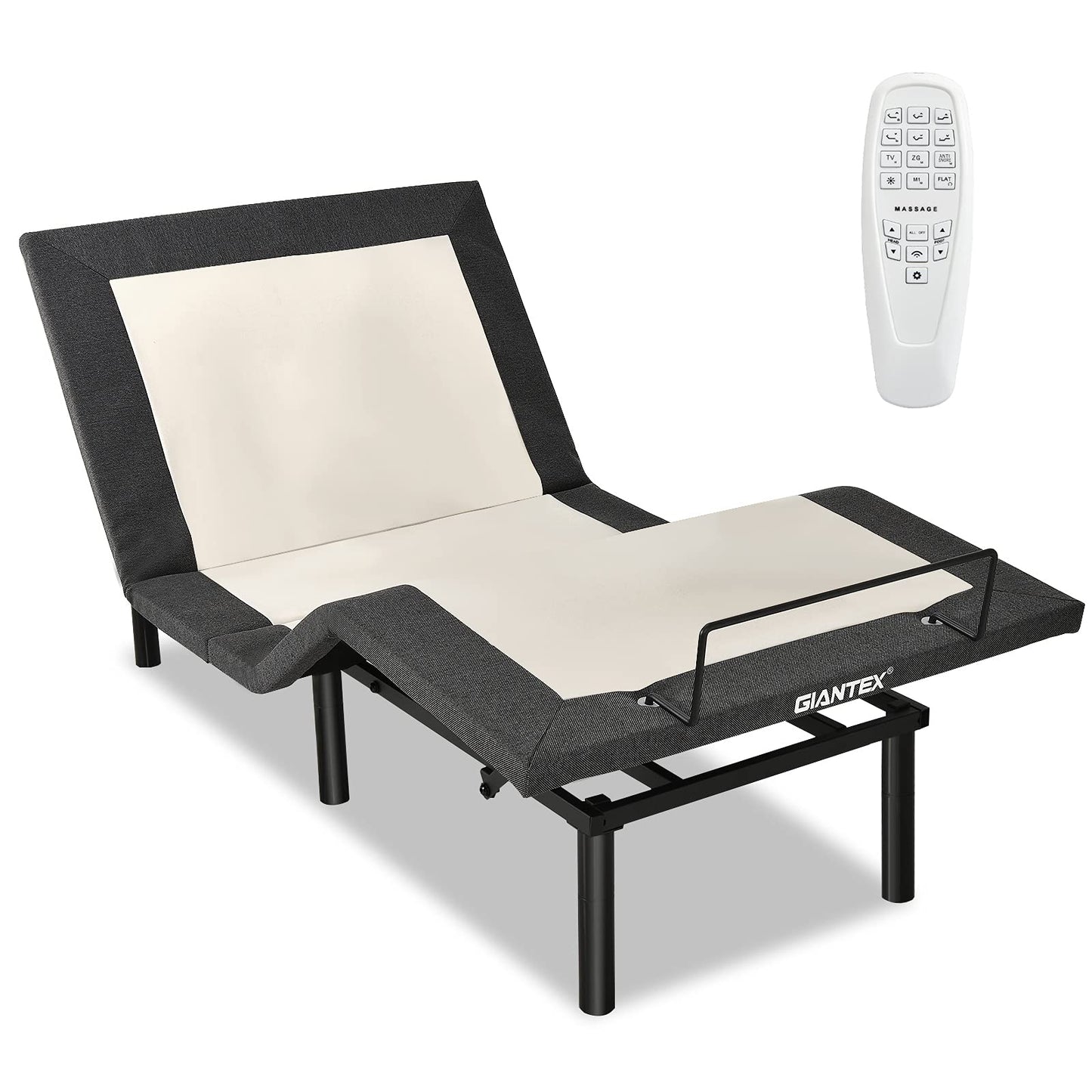 Giantex Adjustable Bed Base with Remote, Zero Gravity Electric Adjustable Bed w/Head and Foot Incline, Vibration Massage, USB Ports, Under-Bed Nightlight, Preset & Memory Positions (Twin-XL)