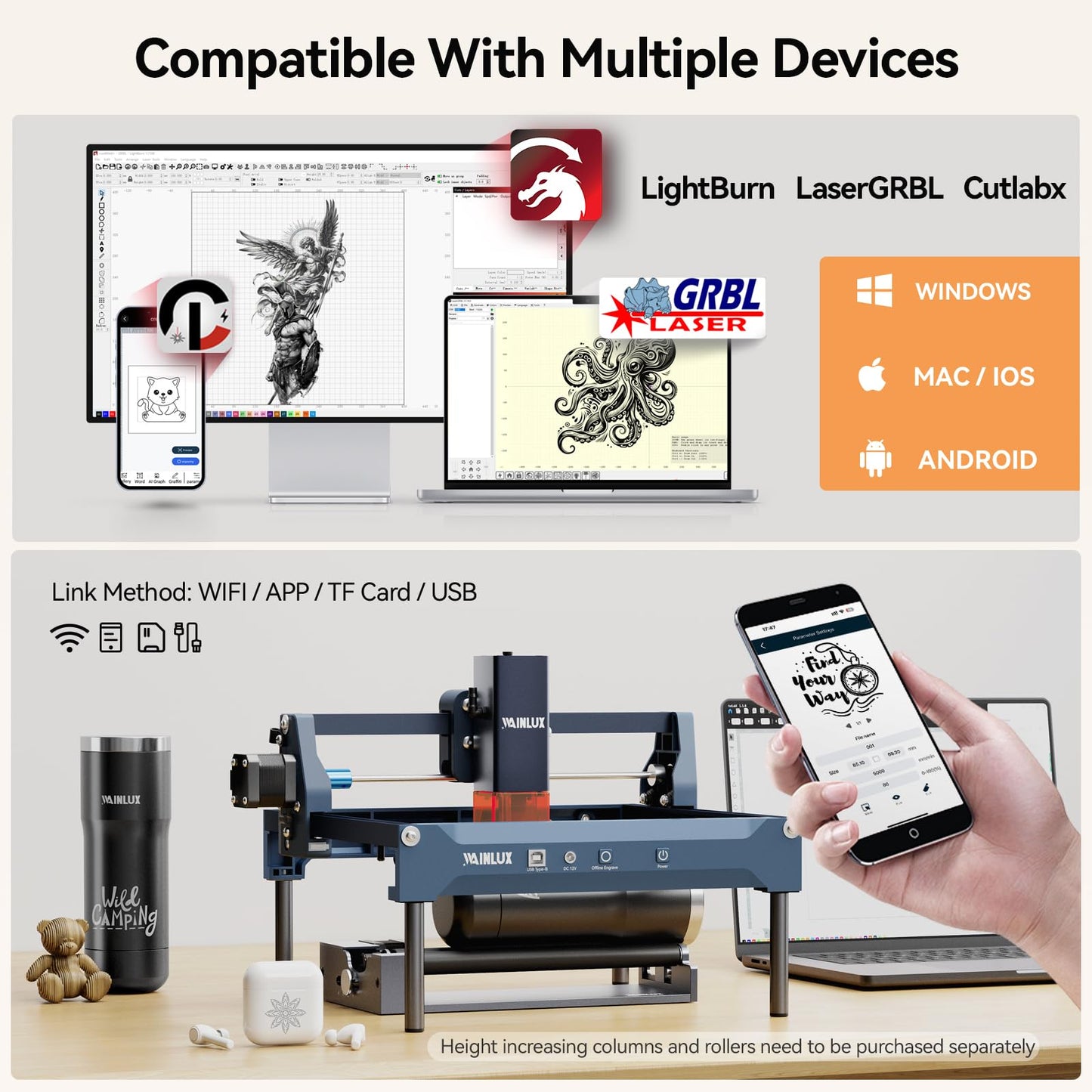 WAINLUX X2 Infrared Laser Engraver for Metal and Plastic, 1064nm 1000mW APP Control Laser Engraving Machine for Jewelry Makers, Small Business and DIY Projects, Class 1