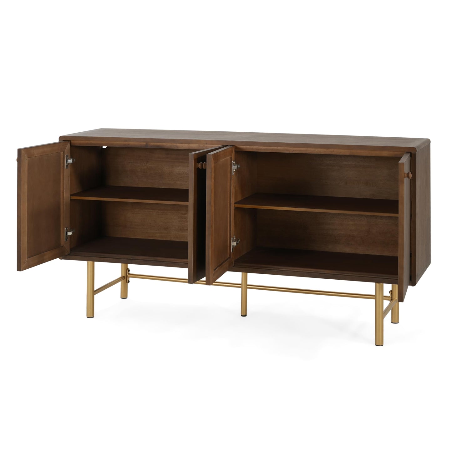 Christopher Knight Home Dodie Wooden Sideboard Cabinet, Large Sideboard Buffet Cabinet, Living Room Accent Storage Cabinet with Adjustable Shelves,Kitchen Cabinet Organizer for Coffee Bar,Walnut Brown