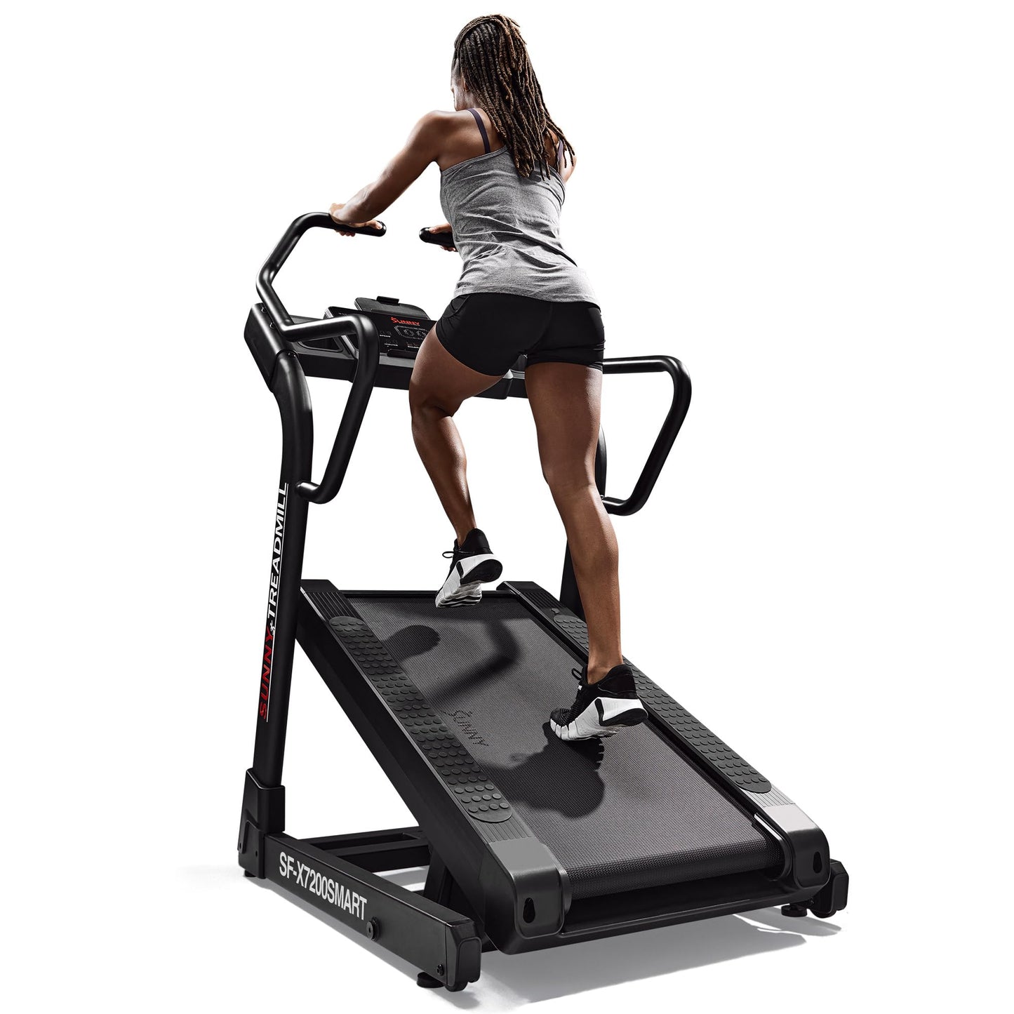 Sunny Health & Fitness Auto Incline Decline Treadmill for Home with Smart Connectivity and Interactive Console, Smooth and Quiet Motor with Cushion Deck, SunnyFit App Access