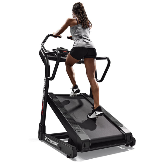 Sunny Health & Fitness Auto Incline Decline Treadmill for Home with Smart Connectivity and Interactive Console, Smooth and Quiet Motor with Cushion Deck, SunnyFit App Access
