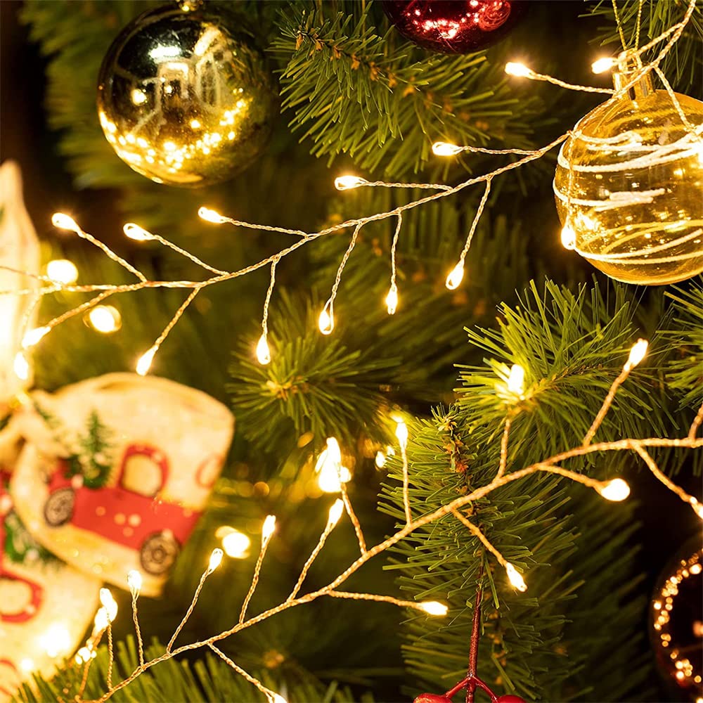 RESNICE Plug in Fairy Lights 20FT 200 LED Warm White Copper Wire with Remote Timer for Indoor/Outdoor Use