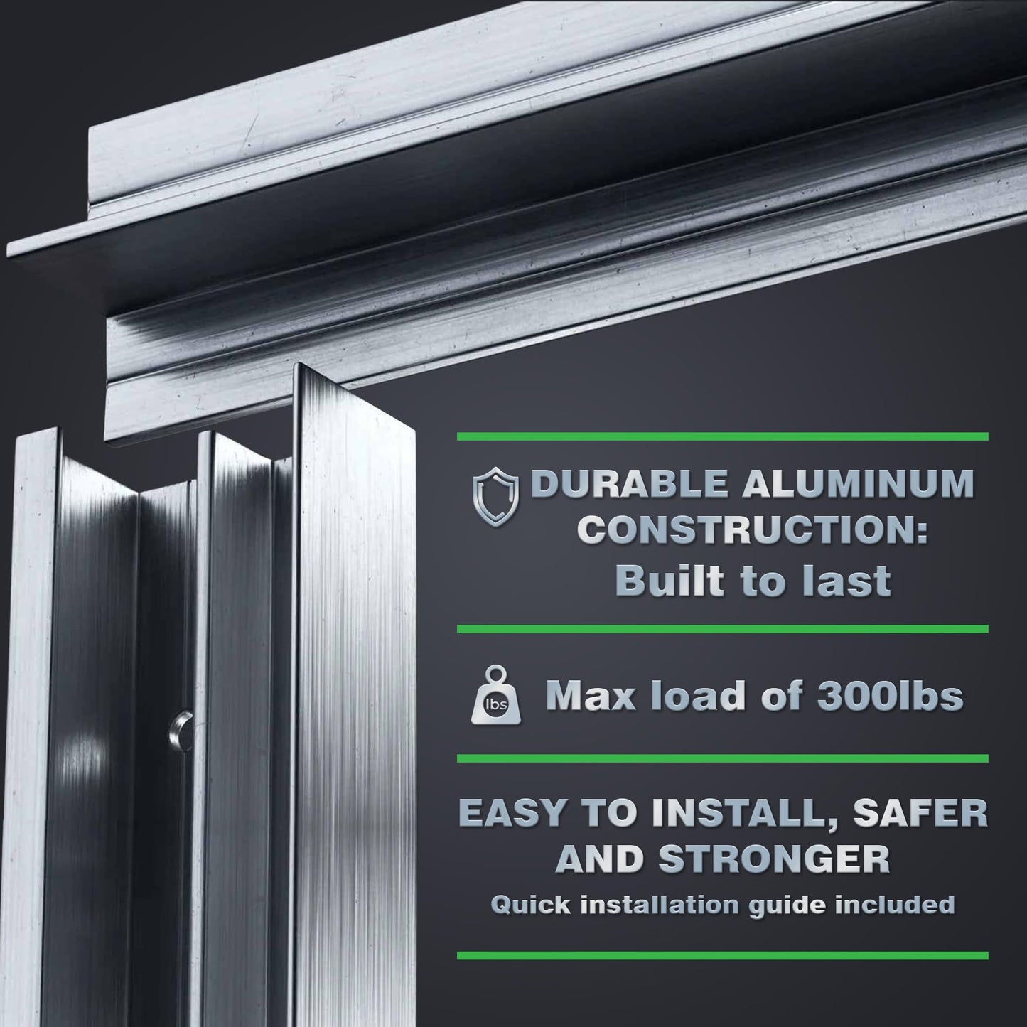 Hovr Solutions Classic 47" (4-Foot) Aluminum Floating Shelves Wall Bracket System, 300LB Load Capacity, Hidden Support Bracket Up to 63” Shelf, 2-Pack