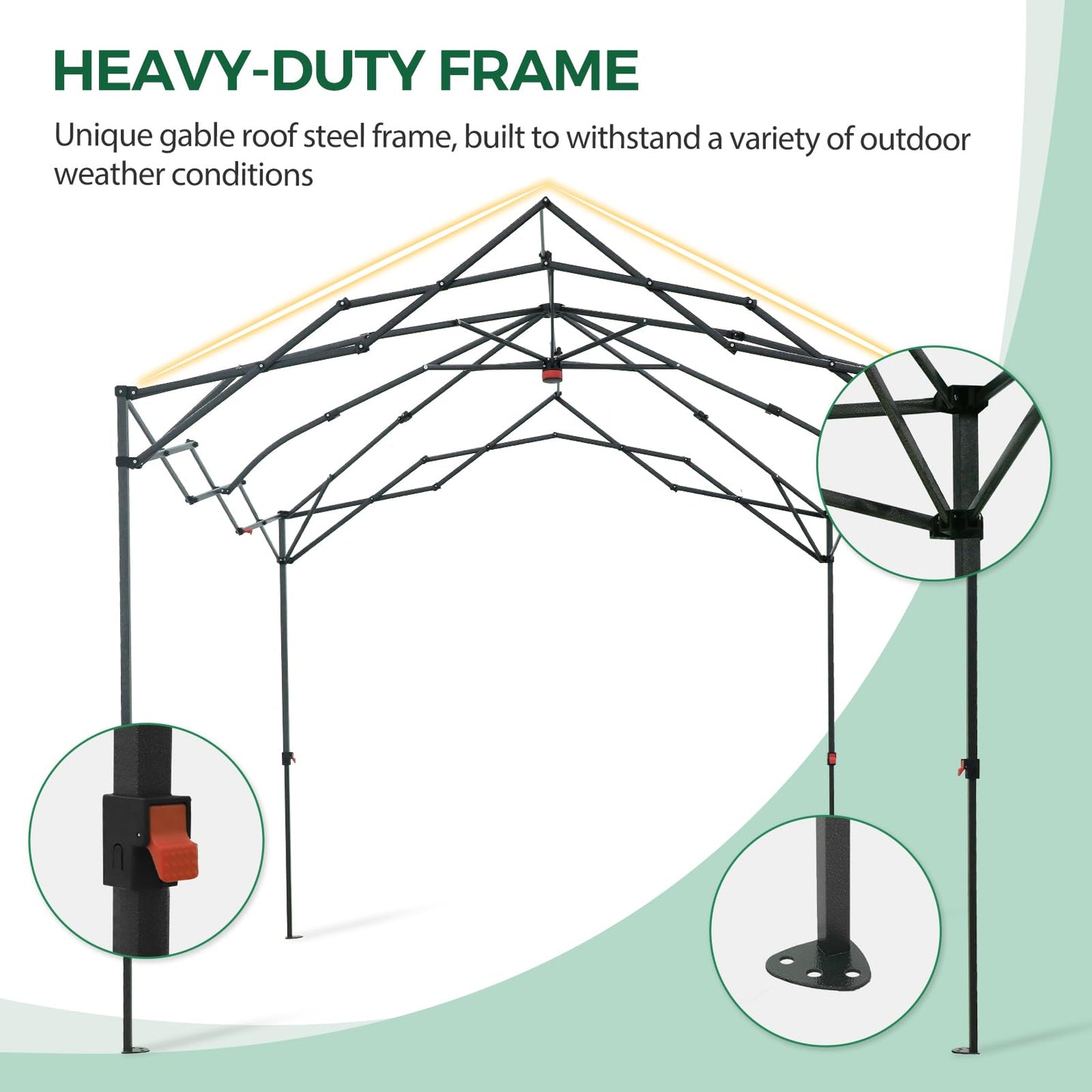 INTER HUT 8x8 Pop Up Greenhouse, Instant Walk in Green House with PE Cover, Power Ports, Roll up Doors & Windows for Indoor Outdoor Plant Growing, Green