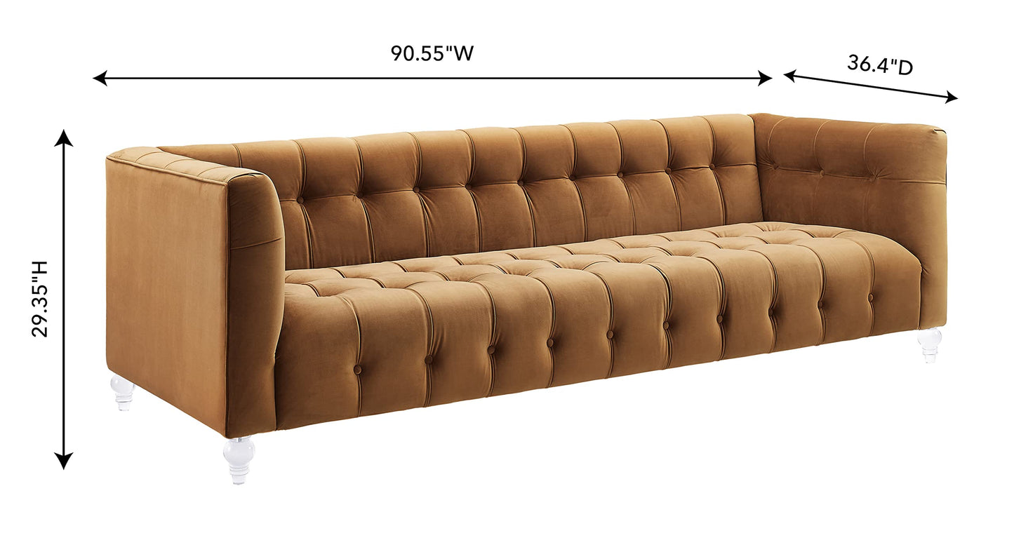 Tov Furniture Bea Velvet Sofa (Cognac)