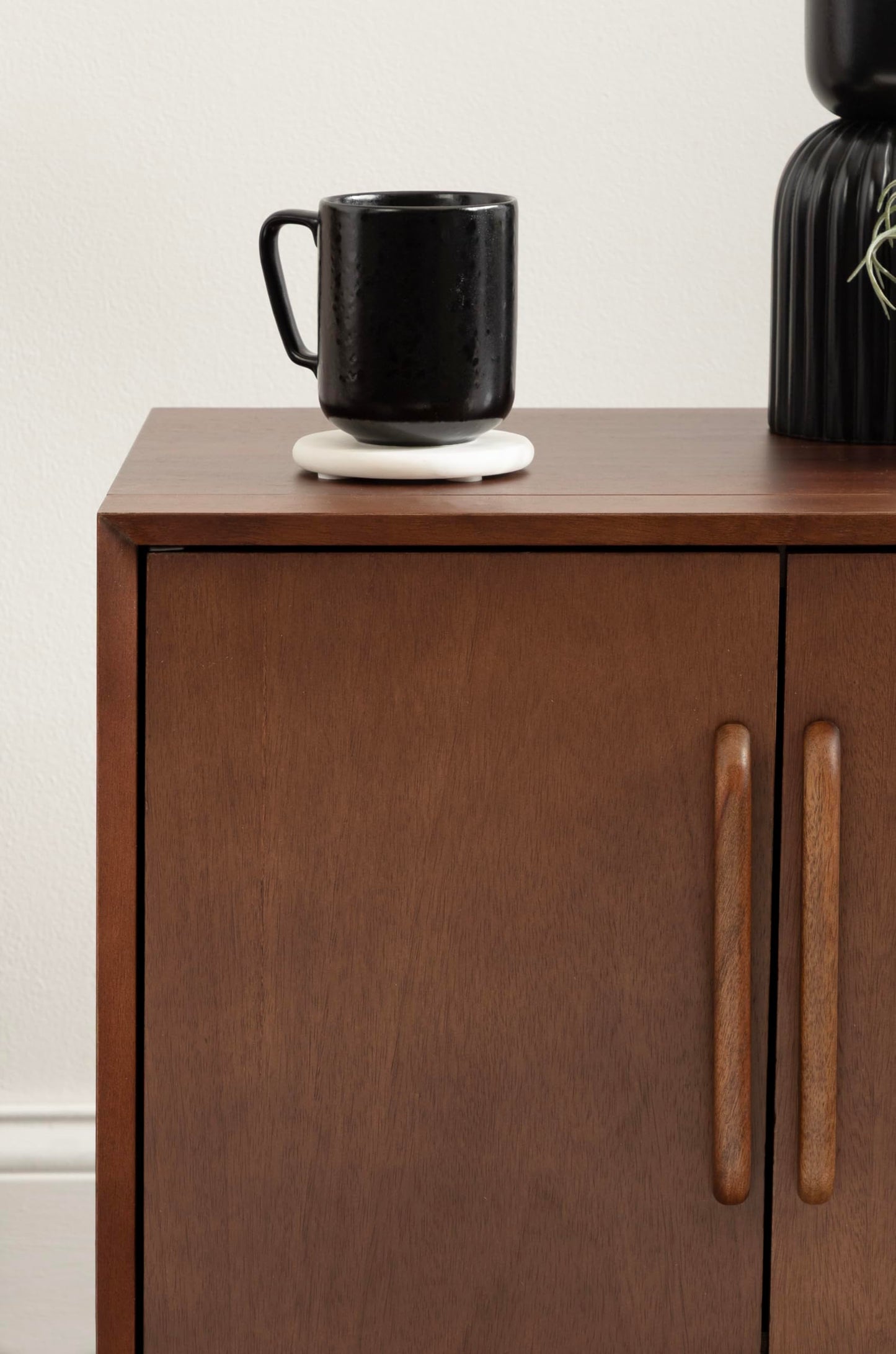Kate and Laurel McCutcheon Modern Mango Wood Side Table with Storage Cabinet, 22 x 14 x 22, Walnut Brown, Transitional Wooden End Table for Use as Bedroom Nightstand or Entryway Decor Accent