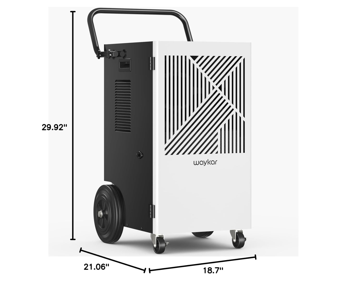 Waykar 155 Pints Commercial Dehumidifier with Pump, Drain Hose and Washable Filter Space up to 8000 Sq. Ft, for Basements, Industrial or Commercial Spaces - 5 Year Quality Coverage