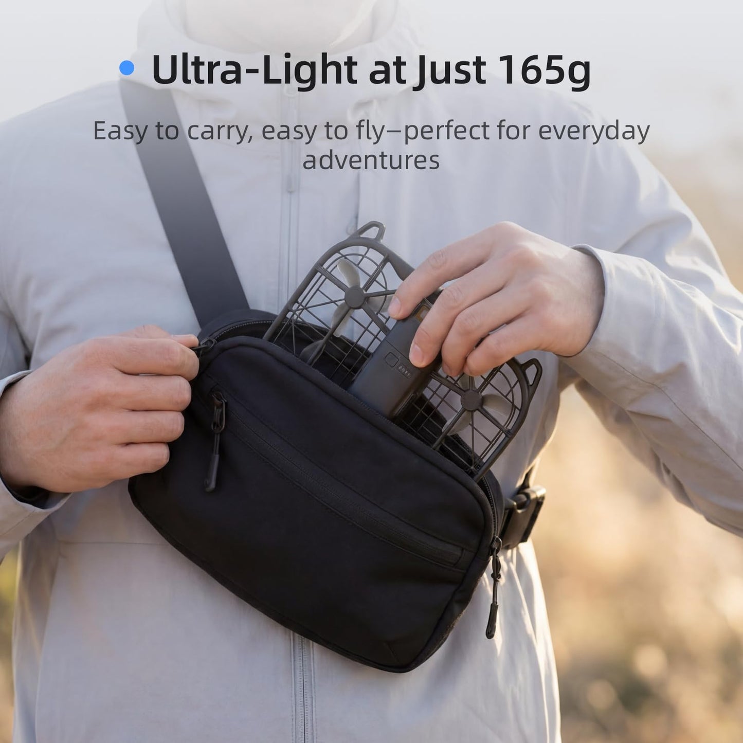Popogame Nano Smart Flying Camera Combo for Beginners, Follow Me Drone, 360 Degree Obstacle Sensing, 165g Palm Takeoff with Gesture Control, Smart Track, 4K/100fps Video, 47GB Storage, Fan Handle with 3 Batteries